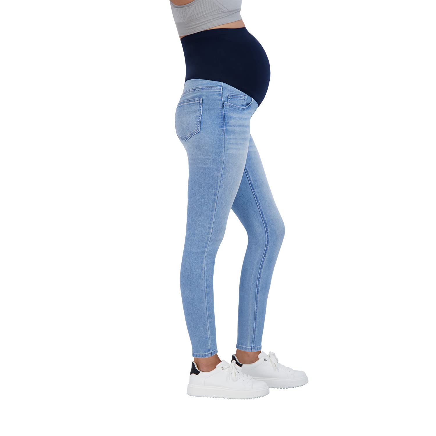Savi Parker Jeans Premaman da Donna sopra Il Ventre – Abbigliamento Gravidanza per Tutte Le Stagioni, Pantaloni Premaman – 73,7 cm Cucitura Interna, Savannah Wash, M