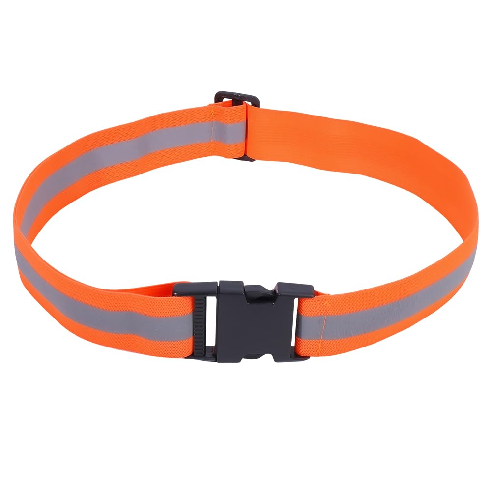 CREATCABIN Orange Reflective Belt Reflective Running Belt Safety Gear Glow Lights Visibility Elastic Strap Band Adjustable Night Polyester for Running Motorcycling Cycling Walking Marathon Military