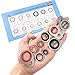 AClengda 120pcs automotive A/C system compressor gasket seal, Air Conditioner Compressor Port Seal Gasket Kit Bonded Gasket Seal Assortment Set (120 pcs)