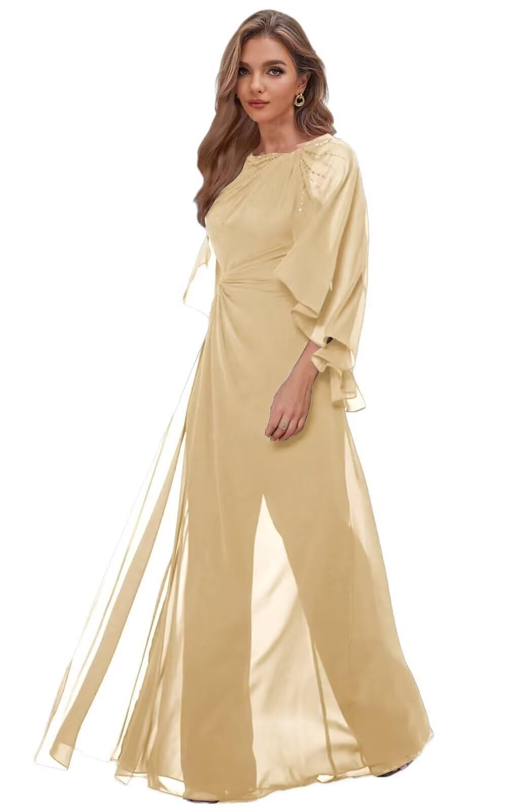 Mother of The Bride Pant Suits for Women Dressy Chiffon Formal Outfits Wedding Jumpsuits Set