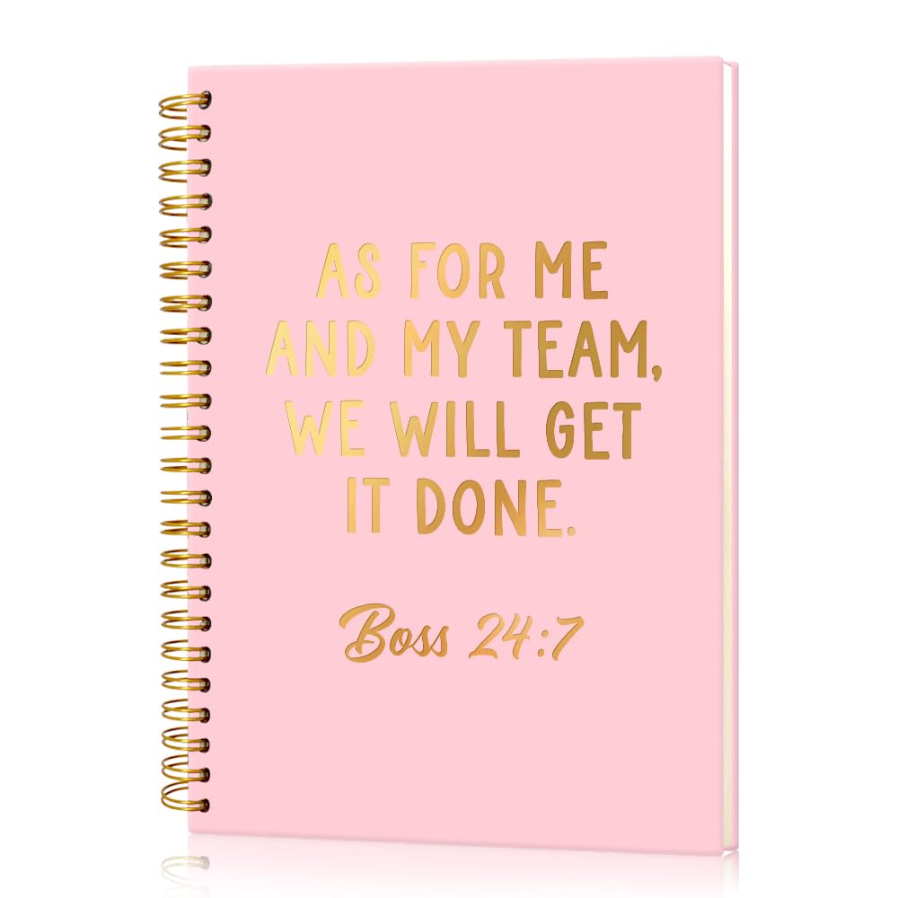 Msticey Notizbuch mit Spiralbindung, Aufschrift "As For Me And My Team We Will Get It Done", 160 Blanko-Seiten, Rosa-Gold, Geschenk für Frauen, Manager, Supervisor, Führer, Kollegen, lustiges Geschenk