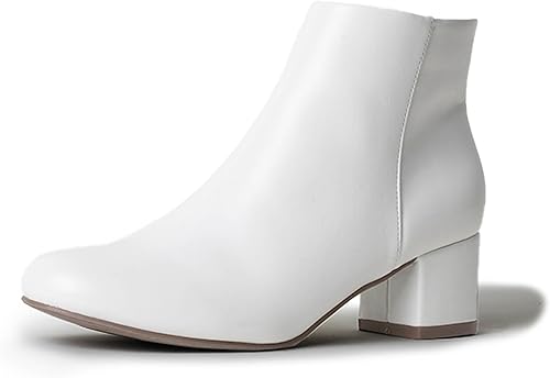 J. Adams Jody - Botines de tacón bajo con cremallera, puntera redonda y tira al tobillo