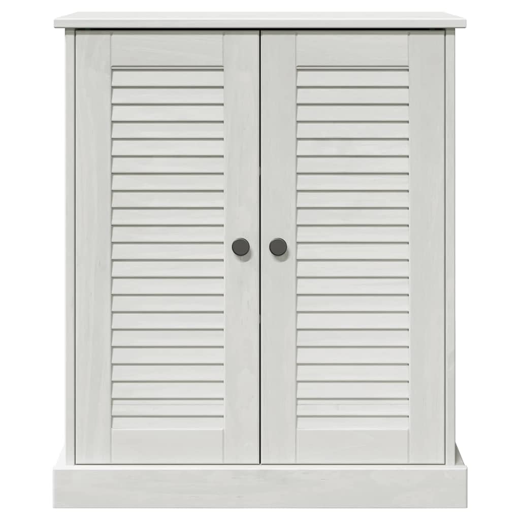 Vigo - Tocador de baño (68 x 34 x 80 cm, madera maciza de pino, con amplio espacio de almacenamiento y diseño clásico, para pequeños baños y aseos de invitados), color blanco