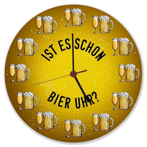 speecheese Ist es Schon Bier Uhr? Wanduhr witzige Uhr für Bars Kneipen und WG's für Studenten die gerne Trinken als Geschenkidee für Bierliebhaber und Säufer