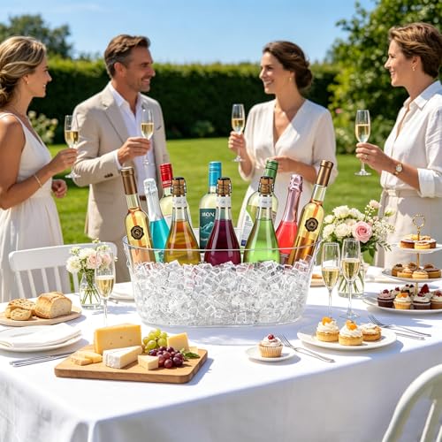15L Large Ice Buckets for Parties, 2 Pack Champagne Ice Buckets, Portable Beverage Tub with Scoops for Champagne Beer Drink Wine Cocktails for Mimosa Bar Party Supplies by KITHELP - Image 4