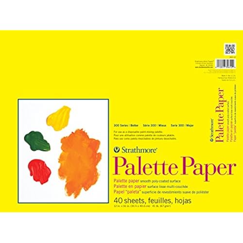 Strathmore Tape Bound Palette Paper Pad, 41 lb. Poly-Coated Paper, 12 X 16 inches, 40 Sheets (365-12)