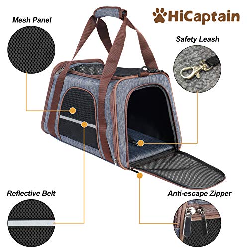 Hicaptain Soft Cat Carrier With Top Mesh Window - Pet Carrier Breathable For Medium Cats And Small Dogs Puppies Up To 14 Lb (Blue) #TOP5