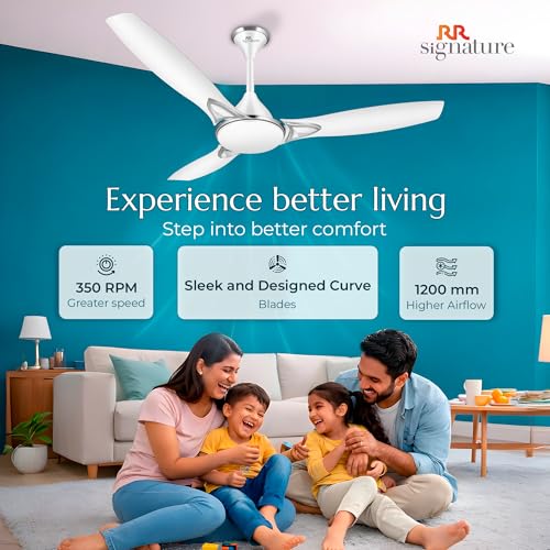 Image of RR Signature CURVEAIR MAXX 1200 MM BLDC Ceiling Fan - MIRAGE WHITE