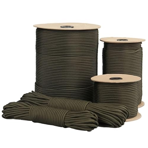 Abio Paracord 425 3 mm 100 m corda di nylon per braccialetti, corde di tensionamento da campeggio, corda da muratore, corda per tenda militare, kit di sopravvivenza, kit militare verde #010, 3 mm, 100