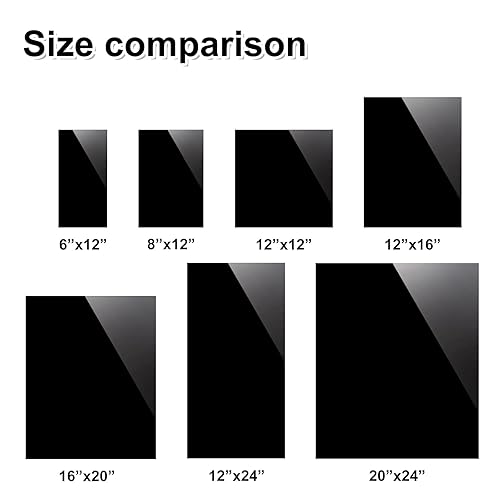 Miniatura 7 de KINLINK Hojas acrílicas de 16 x 20 pulgadas, hojas de plexiglás negro de 18 pulgadas (0.118 in), tablero de plasitc negro con papel protector para