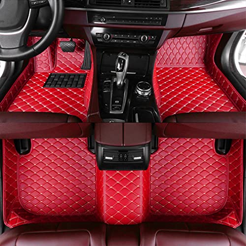 Car Floor Mats for Ford Taurus 2015-2018 Full Coverage All Weather Protection Leather Auto Floor Liner Carpet Set Accessories red