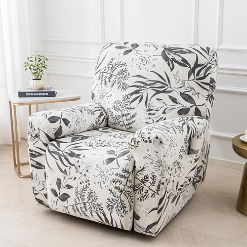 Image of Eco-Ancheng Recliner Slipcovers 4-Pieces Lazyboy Recliner Covers Recliner Couch Covers Recliner Chair Cover Non Slip Reclining Slipcovers with Storage Pockets Furniture Protector for Living Room,19