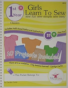 Spiral-bound Kids Can Sew® Girls Learn to Sew 1st Year Sewing Pattern Book Packet - Classic Clothing Styles Book
