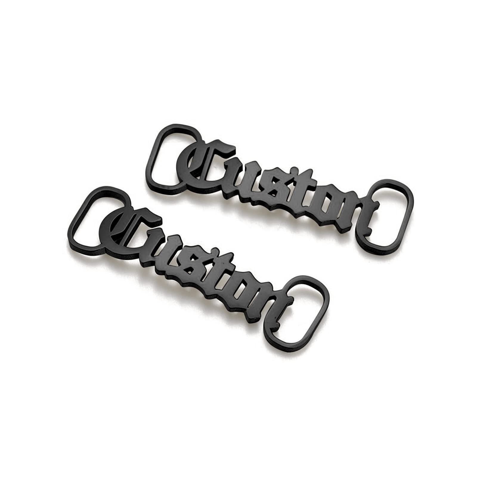 Personalized Name Shoe Buckle 2Pcs Custom Shoelace Charms Engraved Decorations Stainless Steel Name Plate Lace Charms for Sneakers Accessory Gift for