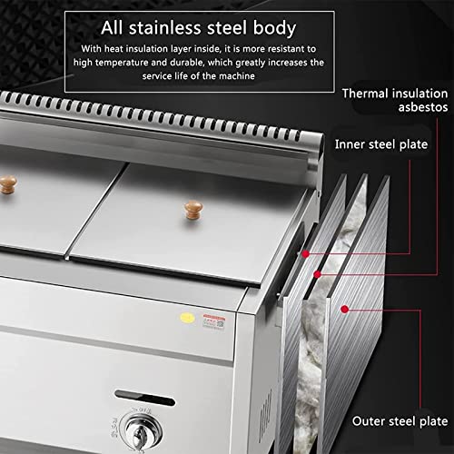 Große Kapazität, kommerzielle Gas-Fritteuse, Gewürztrog und 2 Frittierkörbe, Edelstahl, LPG-Fritteuse für Chips, leicht zu reinigen – Bild 4