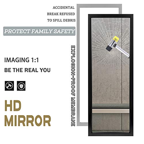 Image of PexFix Full Length Floor Mirror Floor Stand up or Wall Mounted Mirror Mirror Full Length with Thin Frame Mirror,Black,44''x16''