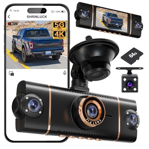 4K+1080P*3 FHD Car Camera, 4 Channel 360° Dash Cam...