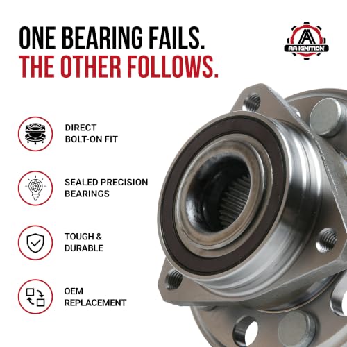Image of Front Wheel Bearing and Hub Assembly Set of 2 - Compatible with Buick, Cadillac, Chevrolet & More - Allure, Lacrosse, Regal, CTS, XTS, Camaro - Rear Wheel Bearing - Replaces 513288, 513288AA, 951-301