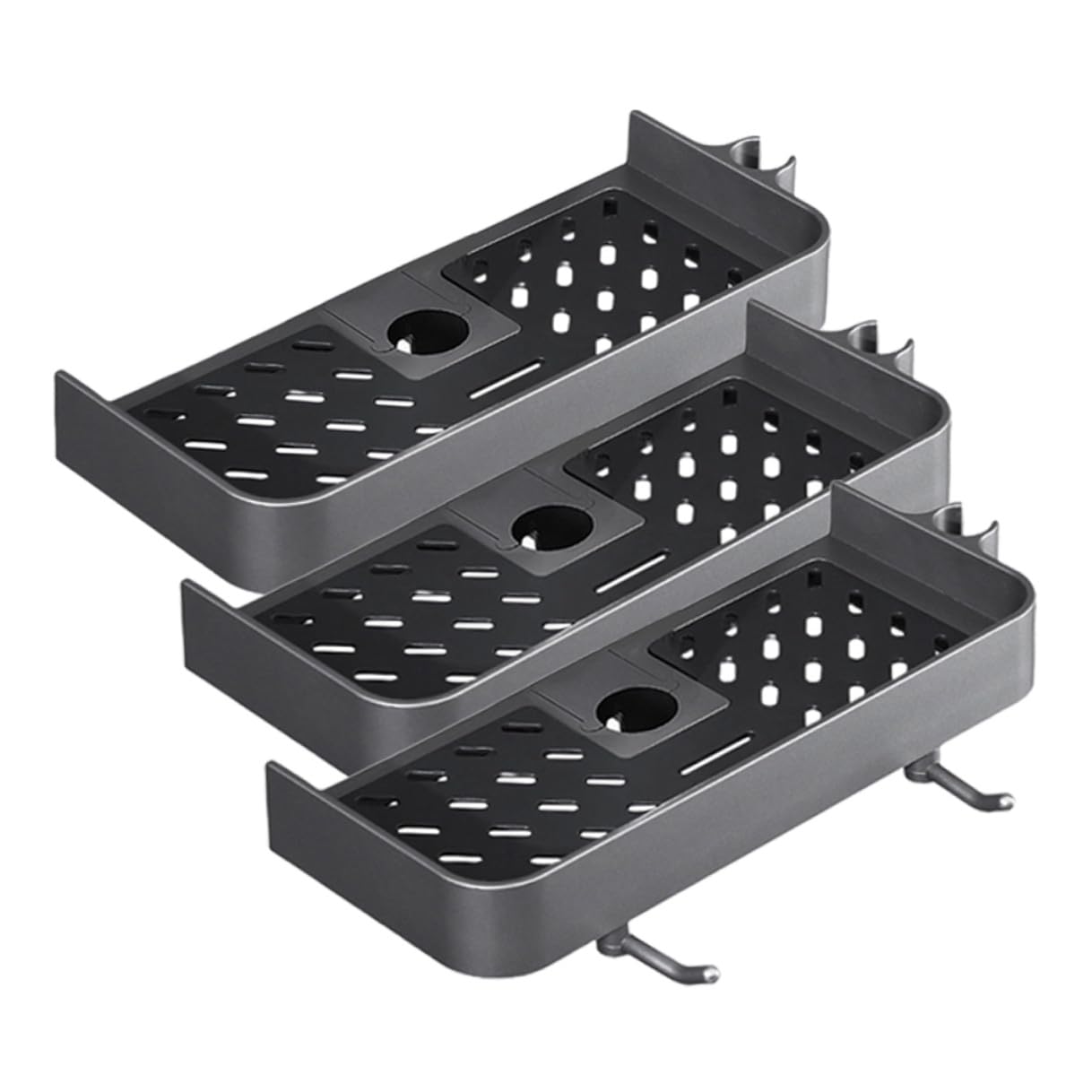 PRETYZOOM 3pcs Adjustable Shower Bar Mounting Shelf for Bathroom Storage Soap Holder and Shampoo Organizer Rack Versatile Shower