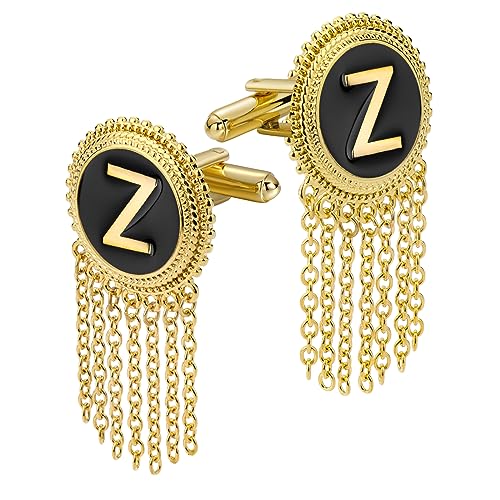 HAWSON Initial Mancuernillas para Hombre en Oro 18K miniatura 1