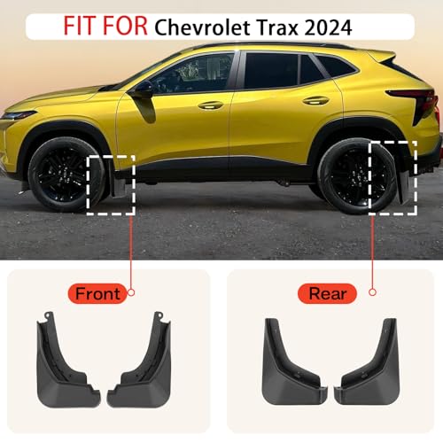 Image of Mud Flaps Splash Guards for Chevrolet Trax 2024-2025 | No Drilling Required Bendable Mud Guards | Front & Rear 4-Piece Set Car Accessories