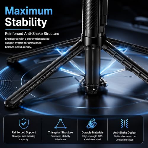 Image of Gismo AI Face Tracking Selfie Stick Tripod with 1800mAh Rechargeable Battery, Bluetooth Remote, 4-Leg Stable Stand, 360 Rotation, Extendable & Foldable Phone Holder for Android, Vlogging, Reels.