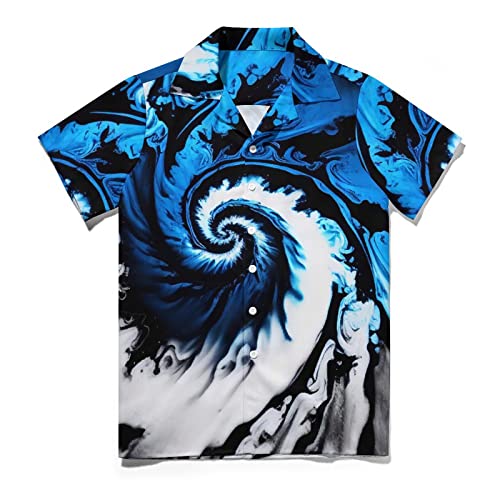Trippy Mysterious Tie Dye Vortex 3D Graphic Short Sleeved Shirt Button Shirt3