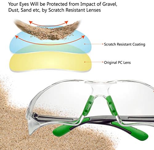 Safeyear Anti Scratch Safety Glasses [EN166 Certified]- SG003 Anti Fog UV Protection Safety Goggles For Mens & Women, Anti Steam Z87 Protective Glasses for DIY Work, Grinding