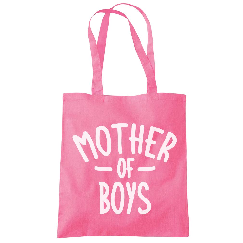HotScamp Mother of Boys - Tote Shopping Bag - Mum Mummy Mama One size pink