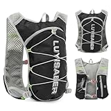 [Yicdfur] サイクリング リュック 超軽量 ランニングバッグ マラソン ハイキング ジョギング バッグ スポーツリュック 反射ストラップ付 通気性 防水 複数のポケット ハイキング バックパック 自転車 メンズ レディース (ブラック)