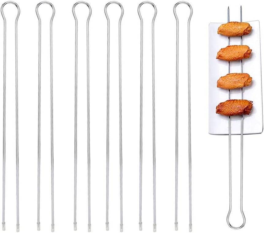 6Pcs Metal BBQ Grilling Fork Sticks U-shaped Design Skewer BBQ Grill Set Outdoor Picnic Camping Barbecue