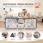 Baby Playpen, Indoor Safety Play Area for Infants and Toddlers (Grey, 73"x71") - Image 3