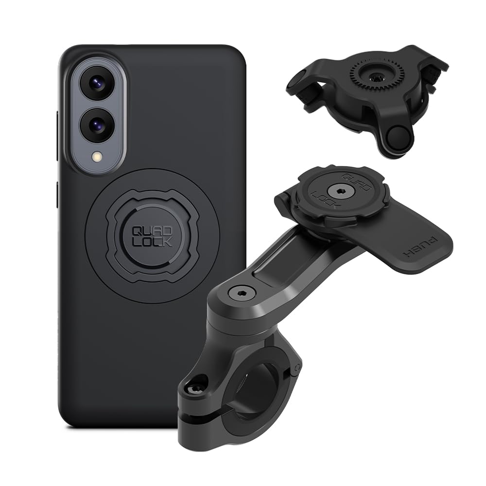 Quad Lock Motorcycle Handlebar Mount PRO Kit with Vibration Dampener and MAG Phone Case for Galaxy S25 Edge