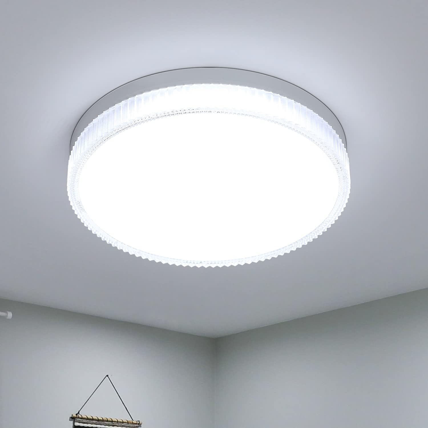 DAXGD LED Ceiling Light 36W 4050LM, Slim 6500K Cool White Round Bathroom Ceiling Light, Modern LED Ceiling Lamp for Bathroom Kitchen Bedroom