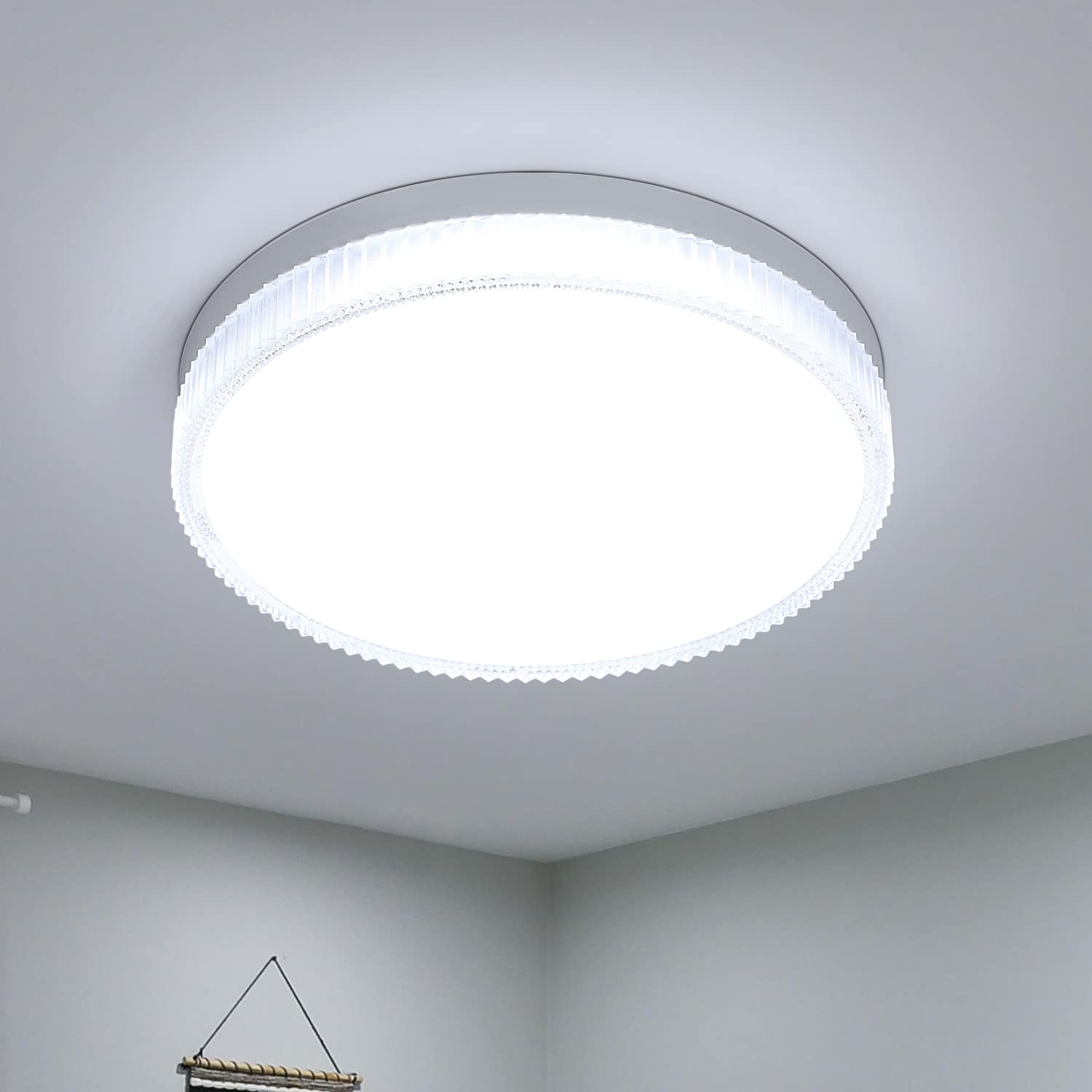 DAXGD LED Ceiling Light 36W 4050LM, Slim 6500K Cool White Round Bathroom Ceiling Light, Modern LED Ceiling Lamp for Bathroom Kitchen Bedroom