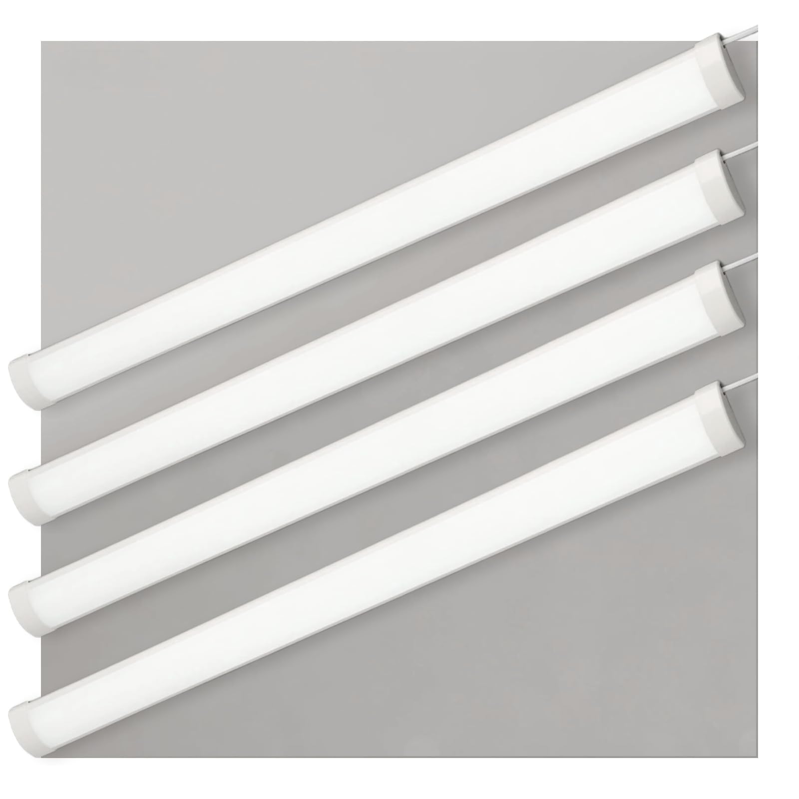 Sundertech LED Light Batten 4FT (Pack of 4) Integrated LED Ceiling Light 4FT 1.2m 3550lm 6500K Cold White Wall Ceiling Mount for Garage Kitchen Office Cellar Shop Basement Warehouse Shed — image 1