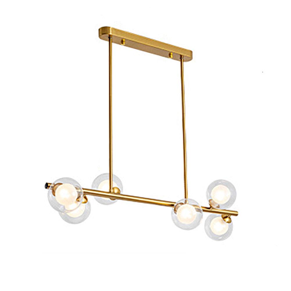 CZYLJLK Brushed Brass Luxurious Lighting,for Cafe Restaurant Corridor,G9 Magic Bean Long,Modern Glass Ball Sputnik During Light,Mid Century Adjustable Ceiling Light-G