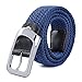 Produktbild HANCHAO Stretchgürtel Flechtgürtel Elastische Stoffgürtel Geflochtener Unisex Gürtel für Damen und Herren Breit 3.3cm Blau-4-135cm