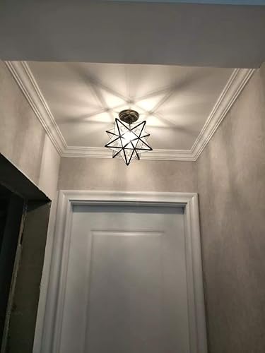 Miniatura 3 de Lámpara de techo Moravian de cristal transparente de 12 pulgadas con bombilla E26 cerca del techo para restaurante, cafetería, loft, bar, sala de