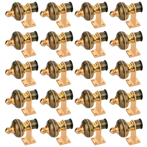 Image of Stylish Curtain Hooks /Curtain Knobs /Rod Rail Bracket for Home Purple Gold Finish (20P, Antique)