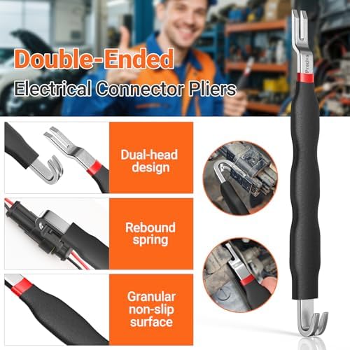 Preciva 3 PCS Electrical Disconnect Pliers, Automotive Electrical Connector Pliers, Electric Plug Plier Connector Separator for Cars, Automotive Wire Locking Push Tab - 5