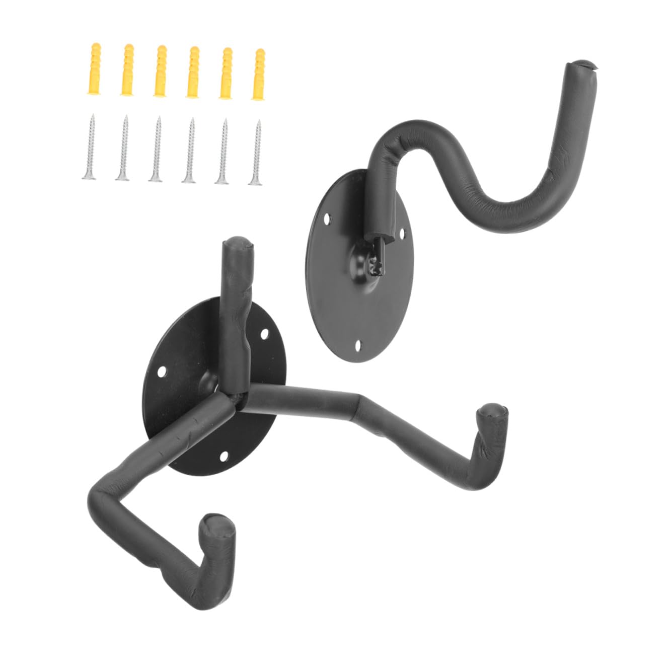 Supporto da Parete per Chitarra e Basso Nero in Metallo | Montaggio Orizzontale, Viti Incluse, Installazione Semplice, Struttura Salvaspazio e Portata Rinforzata