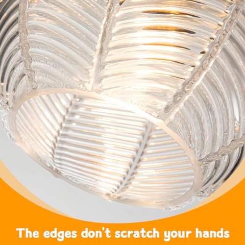 Image of Vintage Glass Vanity Light Clear Bathroom Light Fixture ArtDeco Lamp | 2 Pack 15cm /5.9″ Clear Ribbed Glass Globe Shade,E26 Base, Unique Thick Texture Lights Fixture ,Over Mirror Bedroom Hallway