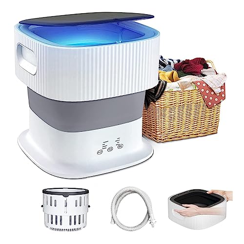 バケツ洗濯機, 9L バケツウォッシャー, 60w ハイパワー、350RPM 脱水 バケツ洗濯機 バケツウォッシャー 下着/靴下/タオル/マスク/赤ん坊の服 一人暮らし 介護用 家庭用 別洗い 省エネ 節水
