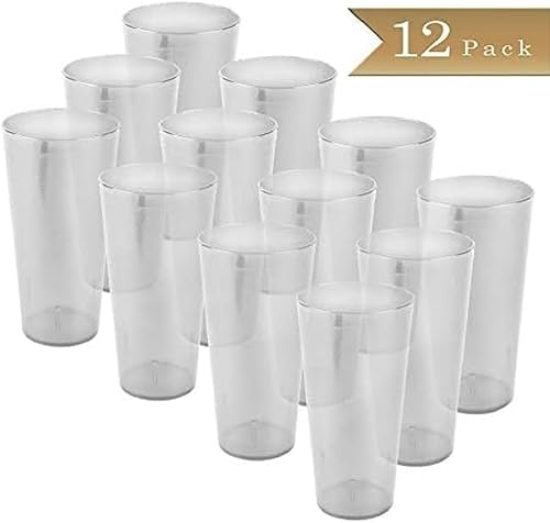 Vista 131 de Juego de 12 vasos de color transparente de 5 oz. Vasos de té helado reutilizables de alta calidad, apilables, aptos para lavavajillas, resistentes a
