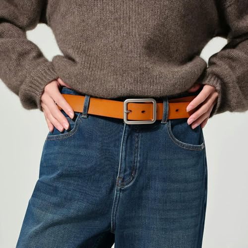 Vintage Men Women's Leather Belt with Metal Pin Buckle for Jeans Coats Shorts Casual Waistband3
