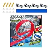 Autennbahn 4 m per auto da corsa contiene 4 leghe auto da corsa 4 connettori 8 piastre di aspirazione flessibili Race Car Track pista rampe adatte per bambini 3 anni in su