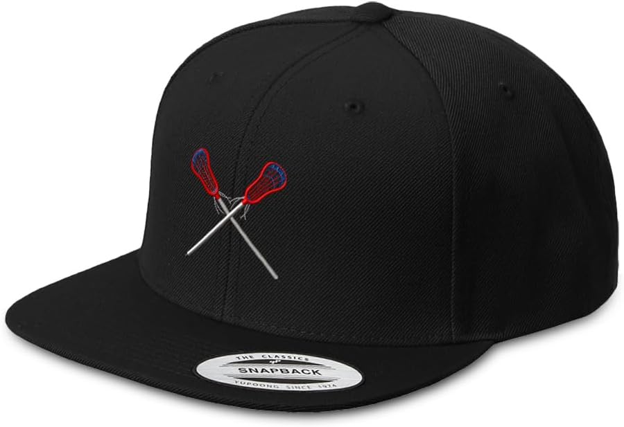 Custom Snapback Hat for Men Flat Brim Hats Lacrosse Sports D Embroidery Embroidered Flat Bill Hat Acrylic