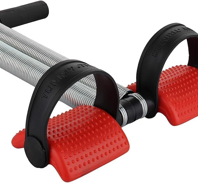 Shopeleven Professional Highly Elastic Steel Double Spring | Multipurpose Tummy Trimmer Ab Exerciser | Waist Exerciser | Abdominal Workout for Men & Women | belly fat exercise | Tummy fat burner | Home Gym Workout Equipment (pack of 1, Red & Black) 1