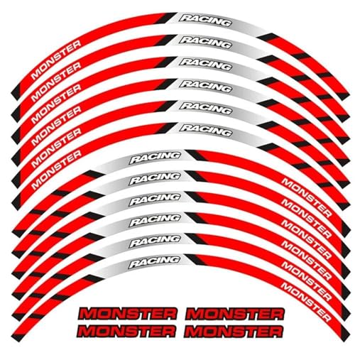 Autocollant roue moto jante Ducati Monster finition haut de gamme Color10